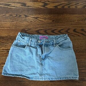 Edikted Light Blue Denim Mini Skirt
